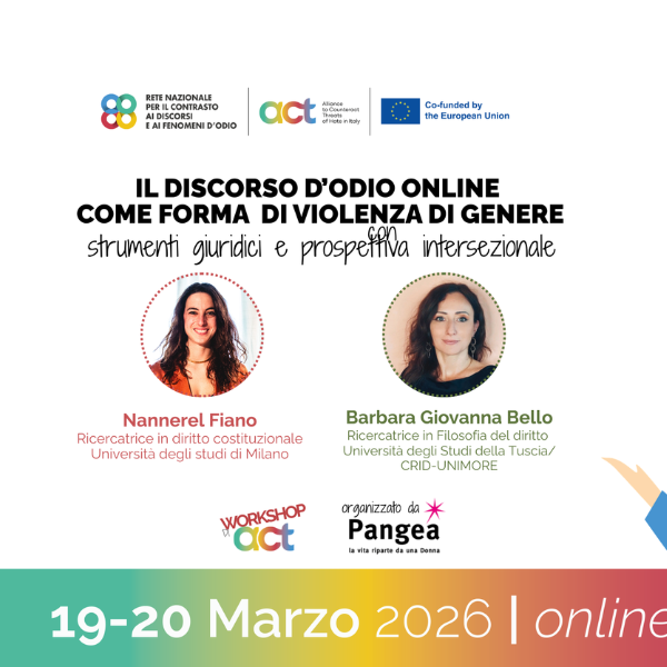 Discorso d’odio online come violenza di genere: 19 e 20 marzo i primi due workshop ACT. Iscrizioni aperte!